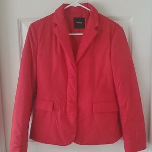 Theory Women's Red Puffer Blazer Size S